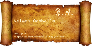 Neiman Arabella névjegykártya